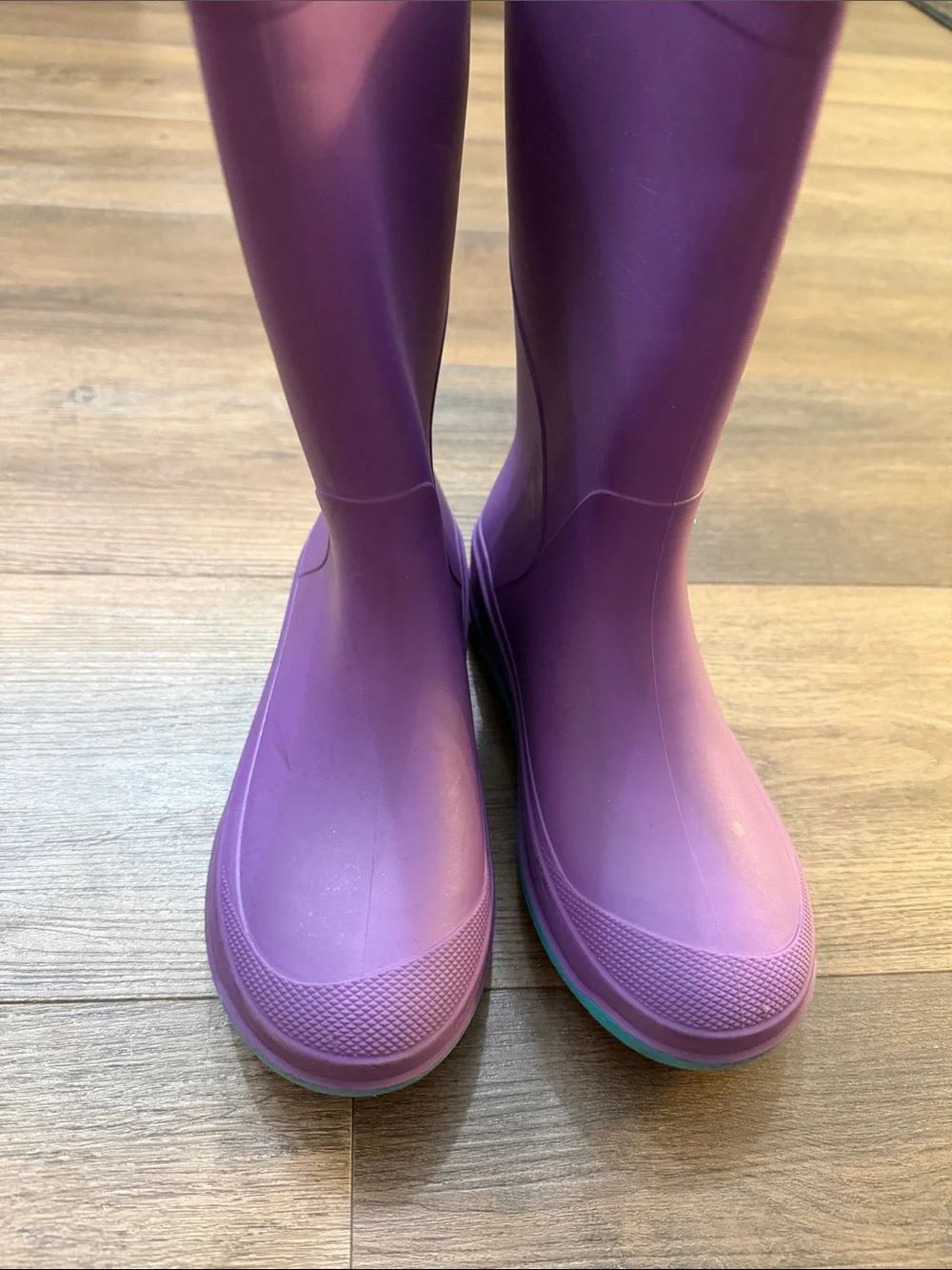Cat & Jack Purple Rain Boots with Teal Sole